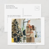 Simple Christmas Photo Holiday Message Briefkaart (Voorkant / Achterkant)
