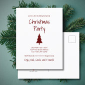 Simple Christmas Tree Modern Holiday Party  Uitnodiging Briefkaart