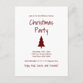 Simple Christmas Tree Modern Holiday Party  Uitnodiging Briefkaart (Voorkant)