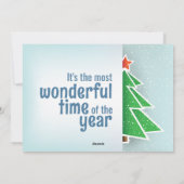 Simple Christmas Tree Most Wonderful Time Photo Feestdagenkaart (Achterkant)