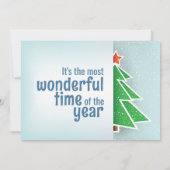 Simple Christmas Tree Most Wonderful Time Photo Feestdagenkaart (Achterkant)