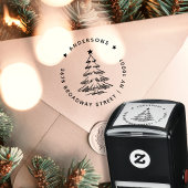 Simple Christmas Tree Return Address Zelfinktende Stempel