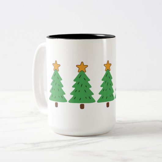 Simple Christmas Tree  Tweekleurige Koffiemok (Voorkant links)
