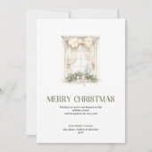 Simple Christmas Window Earthy Gold Minimal Card Feestdagenkaart (Voorkant)