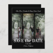 Simple Classic 3 Photos Collage Engaged Couple (Voorkant / Achterkant)