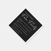 SImple Classic Black White Wedding leuke feiten Servet (Hoek)