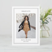 Simple Classic Border 2 Photo Elegant Graduation Aankondiging (Staand voorkant)