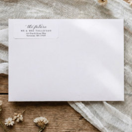 Simple Classic Calligraphy Wedding Return Address Etiket