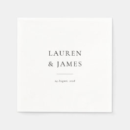 Simple Classic Couples Name & Date Wedding Servet