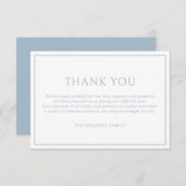 Simple Classic Dusty Blue Frame Funeral Sympathy Bedankkaart (Voorkant / Achterkant)