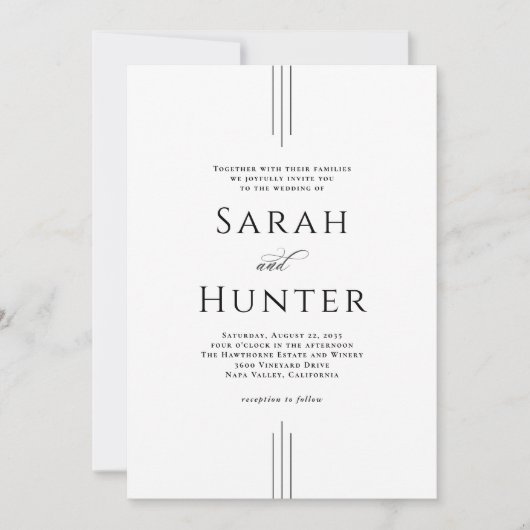 Simple Classic Elegant Typography Wedding Kaart (Voorkant)