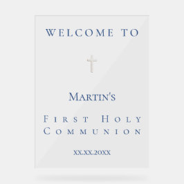 simple classic First Holy Communion welcome  Acryl Bord