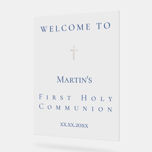 simple classic First Holy Communion welcome  Acryl Bord (Hoek)