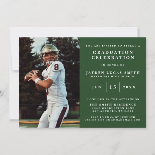 SIMPLE CLASSIC FORMAL PHOTO AFSTUDEREN UITNODIGING (Voorkant)