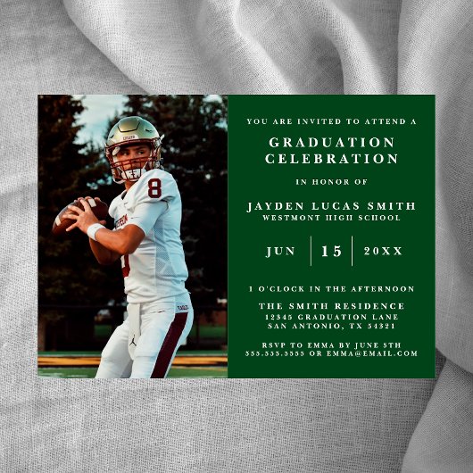 SIMPLE CLASSIC FORMAL PHOTO AFSTUDEREN UITNODIGING