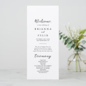 Simple Classic Kraft Wedding Program Programmakaart (Staand voorkant)
