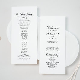 Simple Classic Kraft Wedding Program Programmakaart
