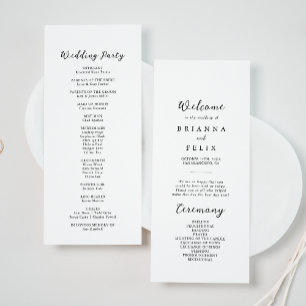 Simple Classic Kraft Wedding Program Programmakaart