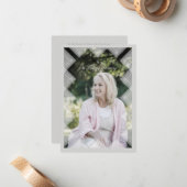 Simple Classic Lace Photo Funeral Service Notitiekaartje (Voorkant / Achterkant in situ)