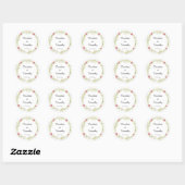 Simple Classic Leafy Floral Wreath Wedding Ronde Sticker (Vel)