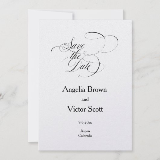 Simple Classic Love Birds Save the date Invitation Kaart (Voorkant)