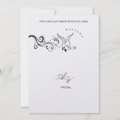 Simple Classic Love Birds Save the date Invitation Kaart (Achterkant)
