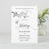 Simple Classic love birds Wedding Invitation Kaart (Staand voorkant)
