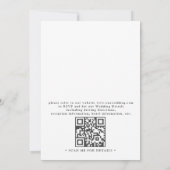 Simple Classic Love Script Rose QR Code Wedding Kaart (Achterkant)