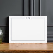 Simple Classic Navy Blue 3-Initial Monogram Notitiekaartje