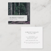 Simple Classic Photo Afbeelding Heather Forest Vierkante Visitekaartje (Voorkant / Achterkant)