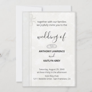 Simple Classic Wedding Invitation – Custom Kaart