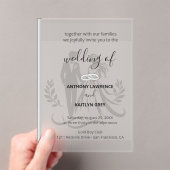 Simple Classic Wedding Invitation – Customizable Acryl Uitnodigingen (Insitu (Draagbaar))