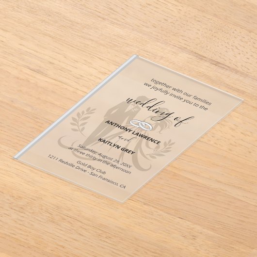 Simple Classic Wedding Invitation – Customizable Acryl Uitnodigingen (Laagn)