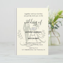Simple Classic Wedding Invitation – Customizable Kaart