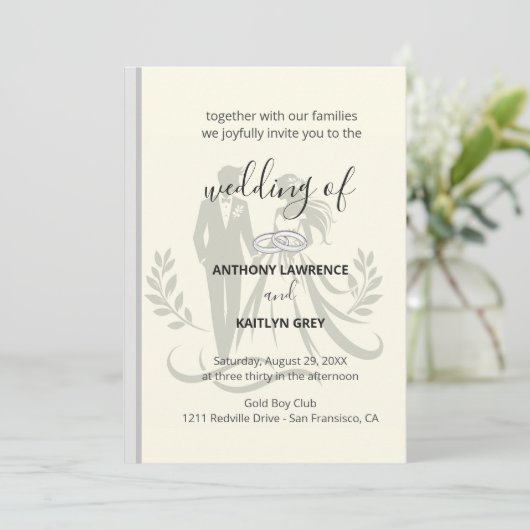 Simple Classic Wedding Invitation – Customizable Kaart (Staand voorkant)