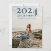 Simple Classy 2023 Two Photo - Blue Afstuderen Kaart (Voorkant)