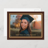 Simple Classy Afstuderen Announcement Briefkaart (Voorkant / Achterkant)