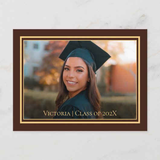 Simple Classy Afstuderen Announcement Briefkaart (Voorkant)