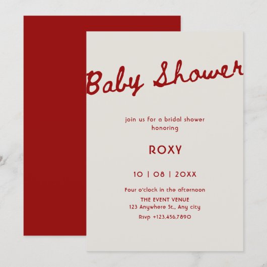 Simple classy baby shower  kaart (Voorkant / Achterkant)