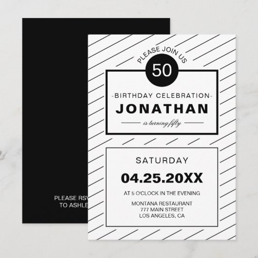 Simple Classy Birthday Kaart (Voorkant / Achterkant)