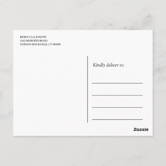 Simple Classy Black White Afstuderen Hartelijk dan Briefkaart (Achterkant)
