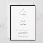 Simple Classy Black & White Border Wedding QR Code Kaart (Voorkant)