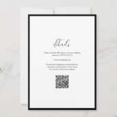 Simple Classy Black & White Border Wedding QR Code Kaart (Achterkant)