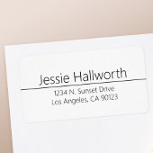 Simple Classy Black White Return-adres Etiket