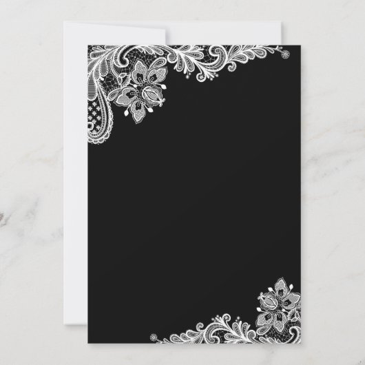 Simple Classy Chic Black White Lace Vrijgezellenfe Kaart (Achterkant)