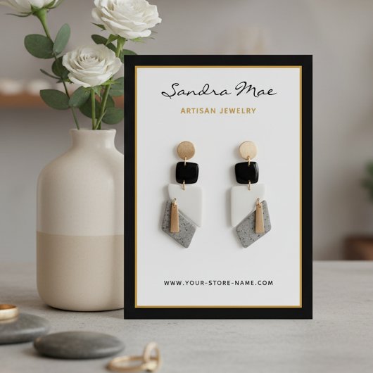 Simple Classy Earring Jewelry Display Card Visitekaartje