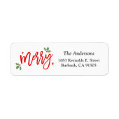 Simple Classy Merry-kersthandschrift Etiket (Voorkant)