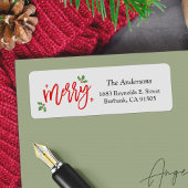 Simple Classy Merry-kersthandschrift Etiket