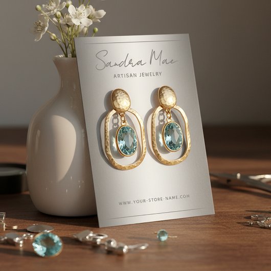 Simple Classy Minimalist Jewelry Display Card Visitekaartje