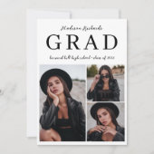 Simple Classy Photo Collage Afstuderen Kaart (Voorkant)
